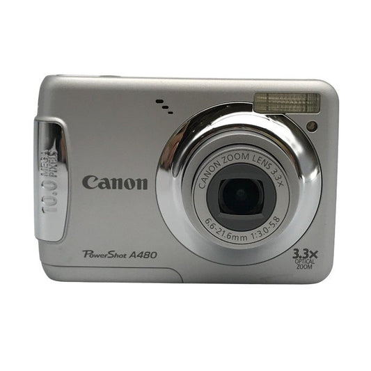 Canon キヤノン PowerShot A480 コンパクトデジタルカメラ シルバー パワーショット 乾電池使用 中古 T1