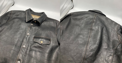 LEATHER BOMU レザーボム 馬革 ホースハイド レザージャケット サイズXL メンズ 中古 D4