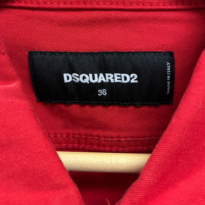 未使用品 Dsquared2 ディースクエアード デニムジャケット レッド 36 メンズ 秋 アウター 冬 春 中古 W1