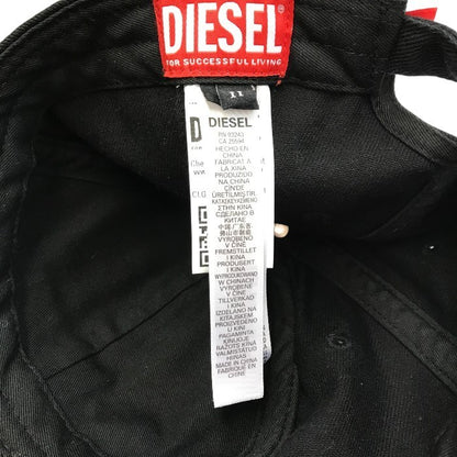 DIESEL ディーゼル CORRY-DIV-WASH キャップ ユニセックス コットン 帽子 ロゴ ブラック サイズ2 A11356 中古 T1