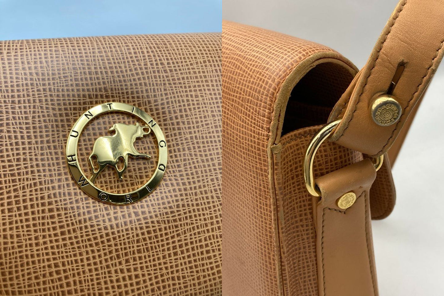 HUNTING WORLD ハンティングワールド レザー ショルダーバッグ 中古 D4