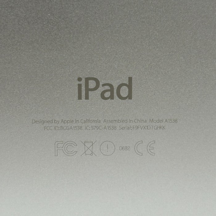 Apple アップル iPad mini 4 128GB Wi-Fiモデル MK9P2J/A (A1538) アイパッド ミニ 4 タブレット 中古 W4