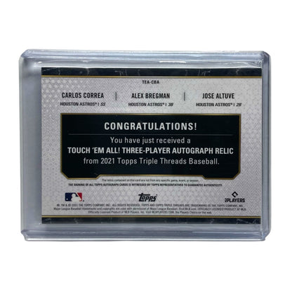 TOPPS MLBカード TRIPLE THREADS CARLOS CORREA ALEX BREGMAN JOSE ALTUVE ASTROS 12/18 #TEA-CBA 中古 IT2