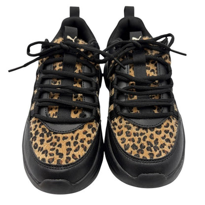 PUMA プーマ ヒョウ柄 スニーカー 379844-01 23.5cm 靴 シューズ レオパード レディース 厚底 中古 W４