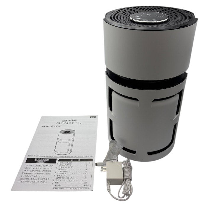 Dretec ドリテック ～11畳 空気清浄機 スマイルブリーズ AC-101 家電 ペット臭 スリム 静音モード搭載 お手入れ簡単 中古 W４