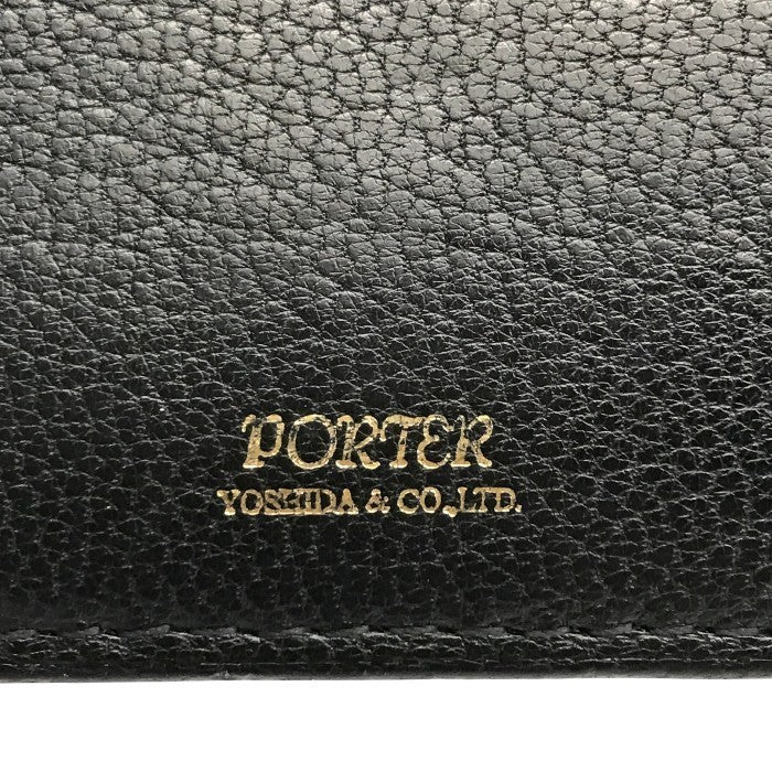 PORTER GIRL GEM ポーターガール 財布 レディース 2つ折り レザー ホック L字ファスナー ブラック 109-03820 中古 T1