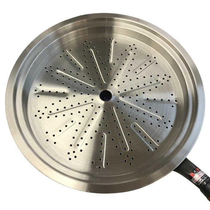 北陸アルミニウム ウー・ウェンパン 28cm フライパン 片手鍋 蒸し器 ガス火専用 スチームコントローラー カームナイトグレー 中古 T1