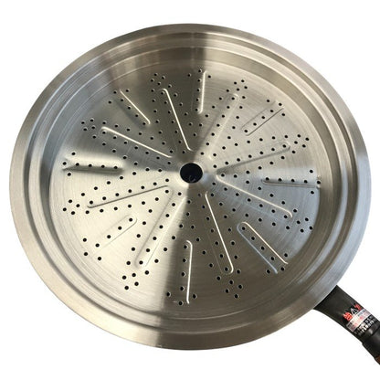 北陸アルミニウム ウー・ウェンパン 28cm フライパン 片手鍋 蒸し器 ガス火専用 スチームコントローラー カームナイトグレー 中古 T1