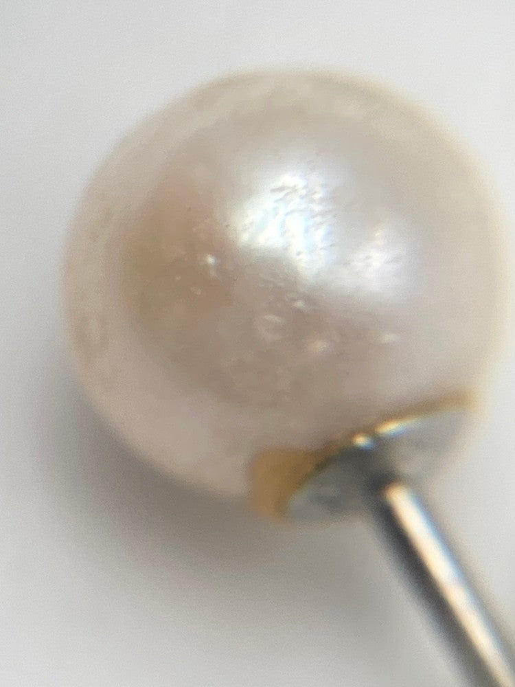 Pt900 5.0mm-5.5mmパール ピアス 中古 D4