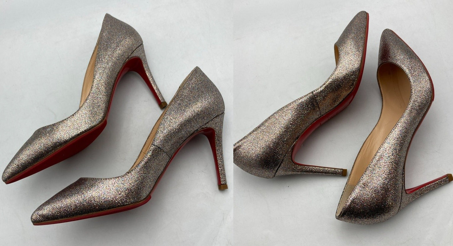 Christian Louboutin クリスチャンルブタン ピガール 85 グリッター ミニ パンプス サイズ35.5 レディース 中古 D4