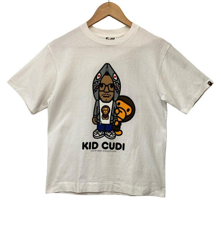 ア ベイシング エイプ BAPE KID CUDI SHARK コラボ Tシャツ サイズS レディース 中古 D4