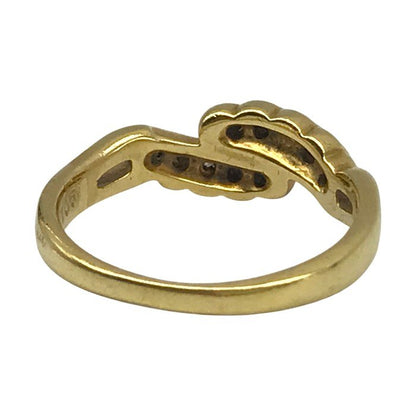 K18/ダイヤ 0.20ct リング レディース メレダイヤ イエローゴールド 12号 中古 T1