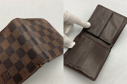 LOUIS VUITTON ルイヴィトン ダミエ エベヌ ポルトフォイユマルコ 2つ折り財布  N61675 中古 D4