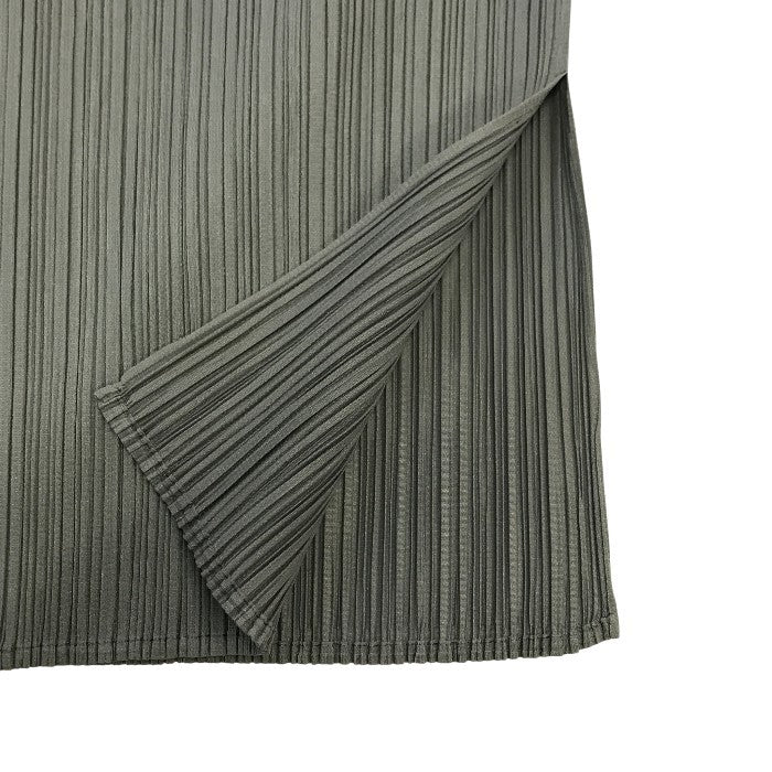 ISSEY MIYAKE イッセイミヤケ カットソー レディース ハイネック ノースリーブ プリーツ トップス グレー Mサイズ PP05-JK603 中古 T1