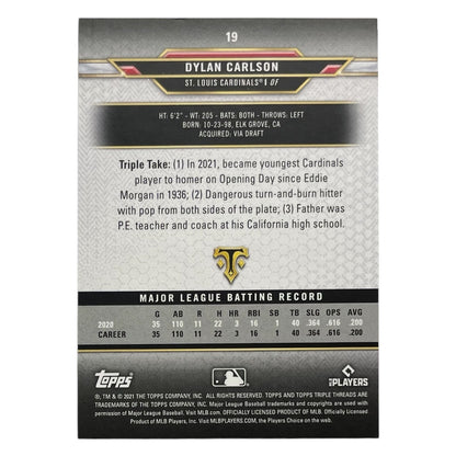 TOPPS MLBカード TRIPLE THREADS DYLAN CARLSON ST. LOUIS CARDINALS /299 #19 中古 IT2