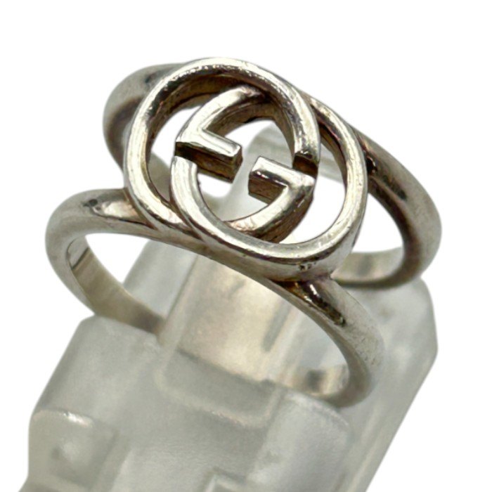 GUCCI インターロッキングG リング シルバー925 6号 グッチ Ag925 silver925 指輪 ブランド レディース 中古 W４