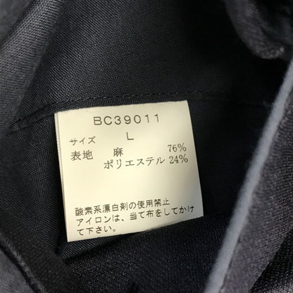 VAN ヴァンヂャケット テーラードジャケット メンズ 春夏 段返り3つボタン リネン 裏地なし ネイビー Lサイズ VSM-18-10 中古 T1
