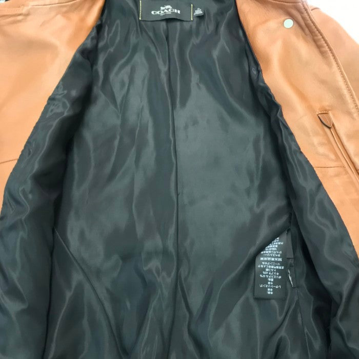 COACH コーチ ライダースジャケット レディース 秋冬 レザー ダブルブレスト ブラウン XSサイズ 33830 中古 T1