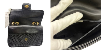 BALLY バリー キルティング レザー チェーン ショルダー バッグ 本革 鞄 レディース ブランド ブラック 肩掛け 斜め掛け 中古 W４