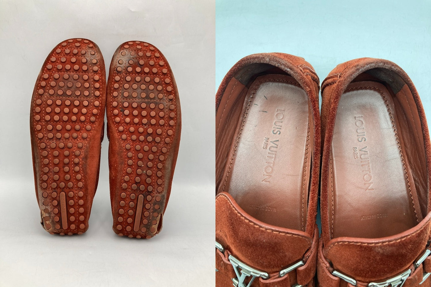 LOUIS VUITTON ルイヴィトン スエード ドライビングシューズ サイズ7 メンズ 中古 D4