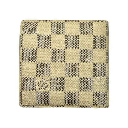 LOUIS VUITTON ルイヴィトン ダミエ アズール ポルトフォイユマルコ 財布 レディース 2つ折り 小銭入れ付き ホワイト N60018 中古 T1