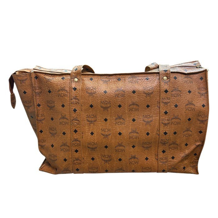 MCM エムシーエム トートバッグ MCM柄 レザー ブランド ロゴグラム 鞄 A4 大容量 中古 W４