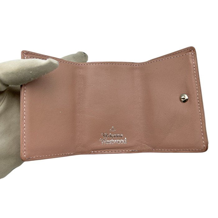 Vivienne Westwood ヴィヴィアンウエストウッド レザー 三つ折り財布 本革 コンパクト ミニ レディース 中古 W4