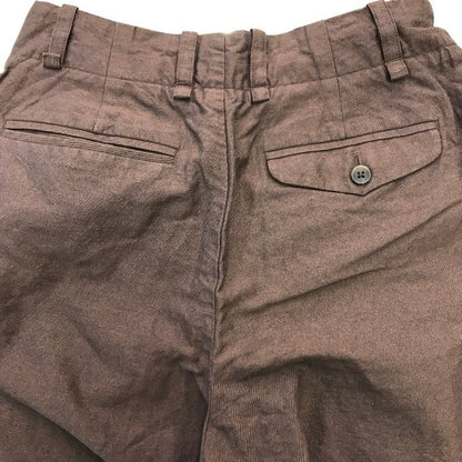 hatsutoki ハツトキ タックパンツ レディース コットン/リネン 麻混 ジッパーフライ ブラウン系 1サイズ LS-22PT-01 中古 T1