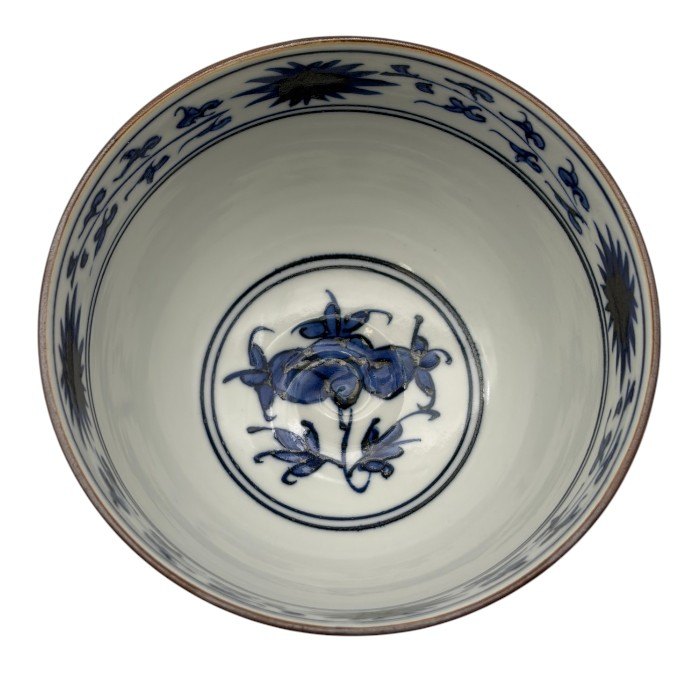 未使用品 平安陶華造り 呉須赤絵花鳥 茶碗揃い 5客 セット 茶碗 和食器 おしゃれ 中古 W1