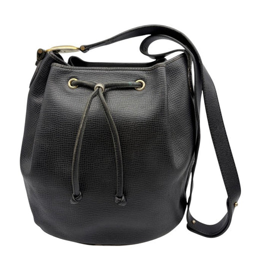Christian Dior クリスチャン ディオール レザー 巾着 バッグ ショルダー 鞄 レディース ブランド おしゃれ ブラック 中古 W1