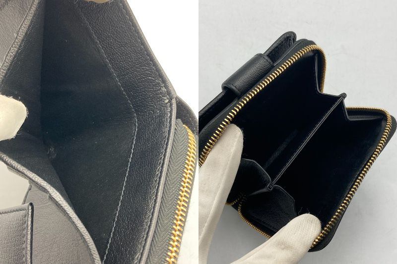 Yves Saint Laurent イヴサンローラン ラウンドファスナー コンパクト財布 中古 D4