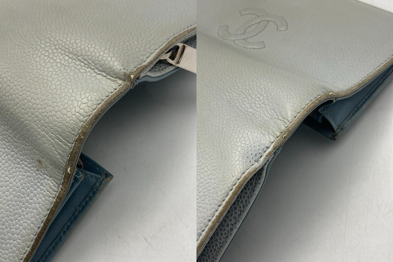 CHANEL シャネル キャビアスキン 2つ折り長財布 中古 D4