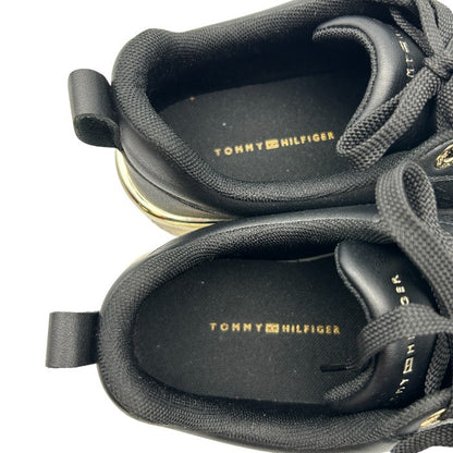 TOMMY HILFIGER トミーヒルフィガー スニーカー ブラック 24cm 靴 シューズ レディース おしゃれ 中古 W1