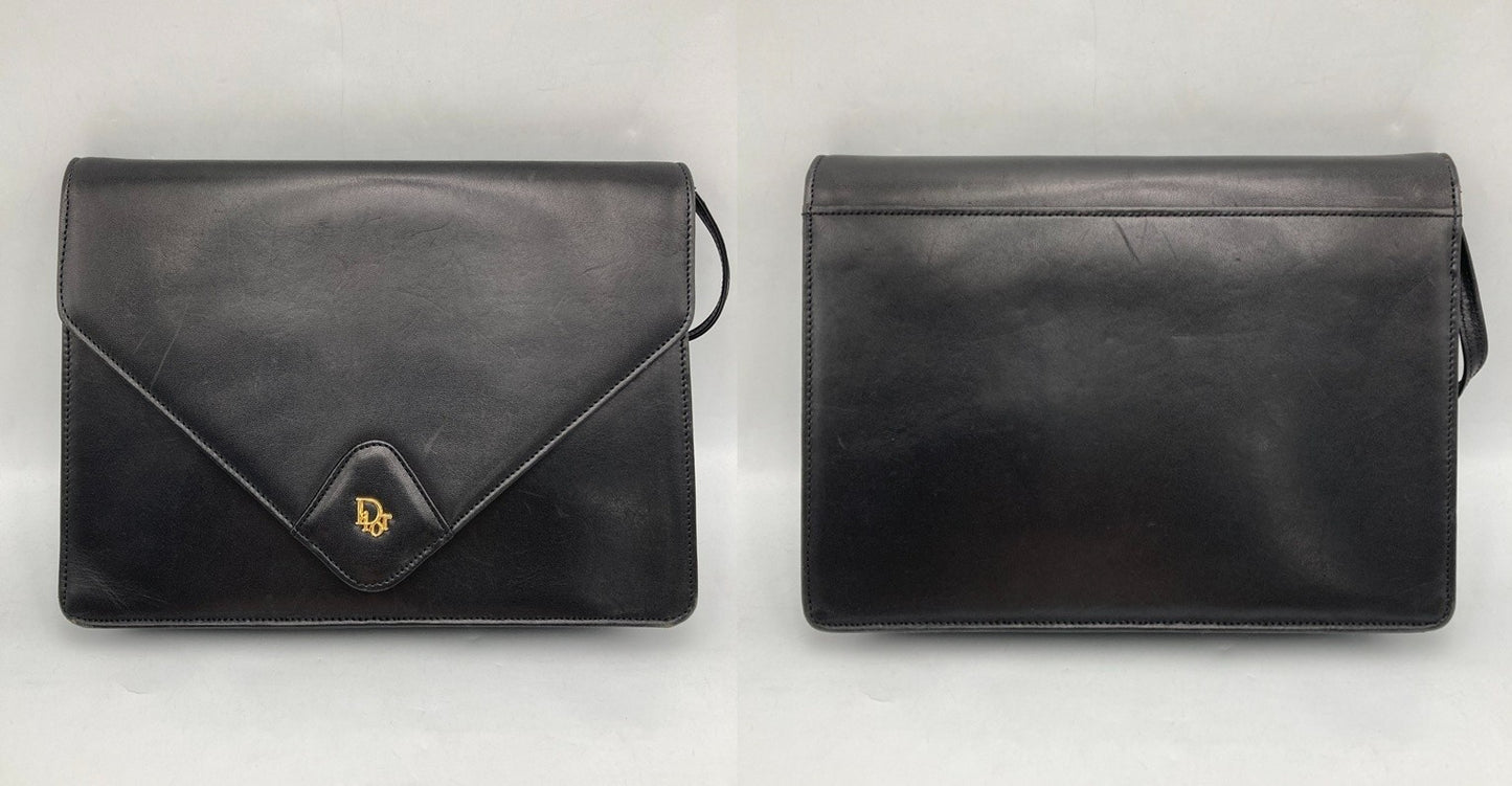 Christian Dior クリスチャンディオール ヴィンテージ レザー ショルダーバッグ 中古 D4