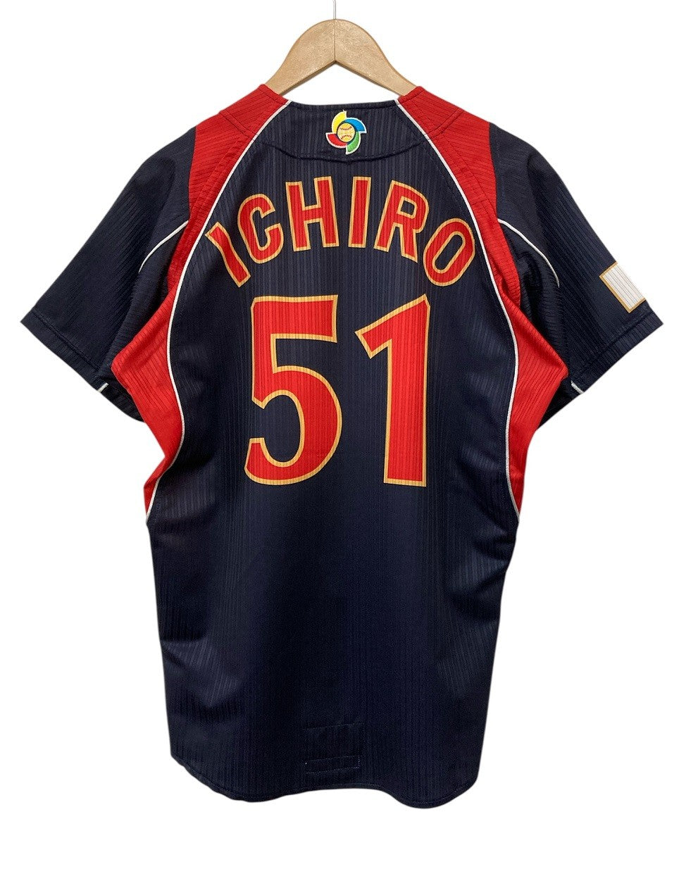 MIZUNO ミズノ WBC 2009年 日本代表ユニフォーム イチロー 52MW-88284 ネイビー×レッド Mサイズ 中古 D4