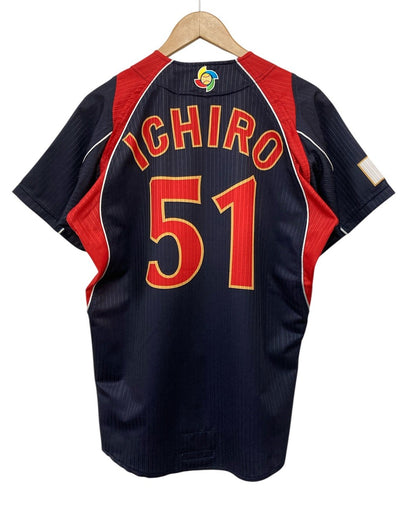 MIZUNO ミズノ WBC 2009年 日本代表ユニフォーム イチロー 52MW-88284 ネイビー×レッド Mサイズ 中古 D4