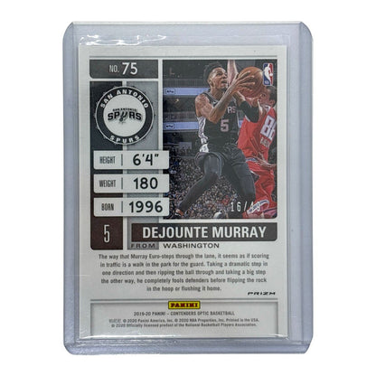 PANINI NBAカード CONTENDERS OPTIC PRIZM DEJOUNTE MURRAY SAN ANTONIO SPURS 16/49 #75 中古 IT1