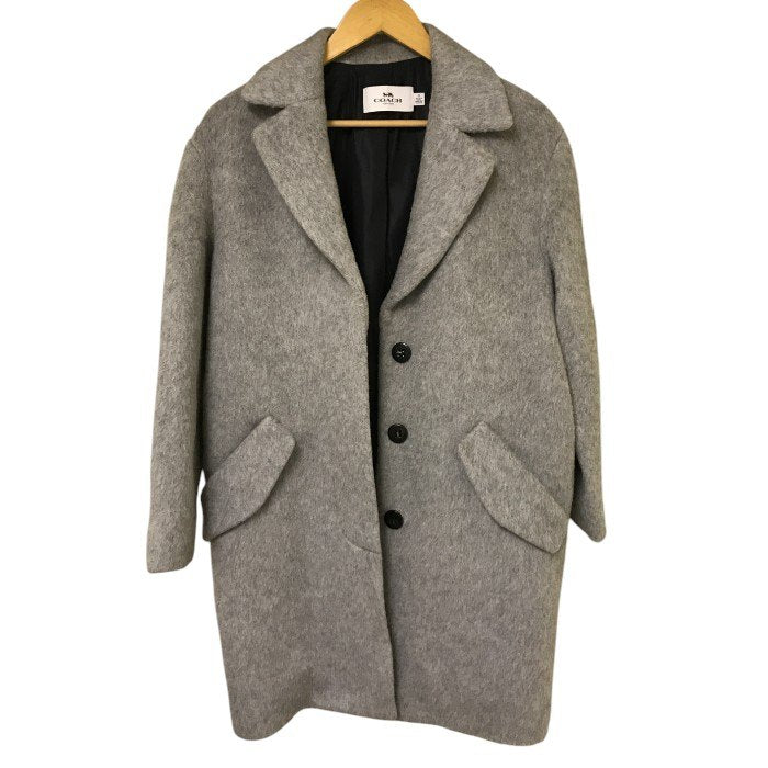 COACH コーチ チェスターコート レディース 冬 モヘヤ グレー XSサイズ 10792 アウター ウール ブランド 中古 W1