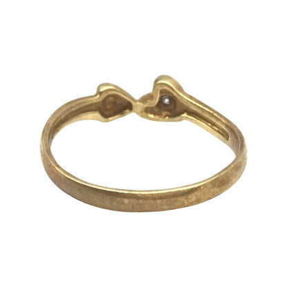 K18 ピンキーリング リング ハートモチーフ メレダイヤ イエローゴールド 4号 中古 T1