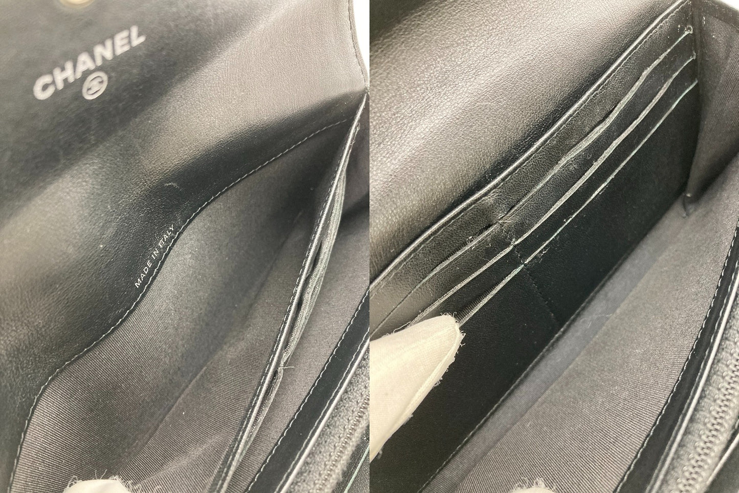 CHANEL シャネル キャビアスキン ココマーク 長財布 ブラック 中古 D4