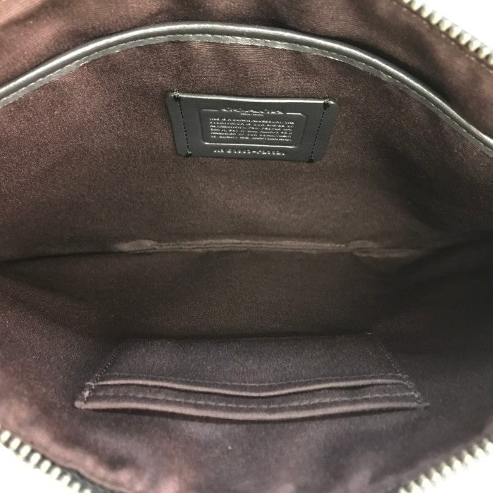 COACH コーチ クラッチバッグ メンズ PVCシグネチャー セカンドバッグ カード収納 ブラック F25520 中古 T1