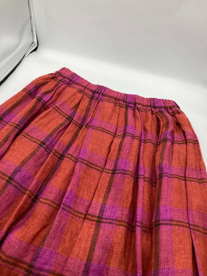 nofl ノフル チェック柄 リネン スカート サイズM～L 中古 D4