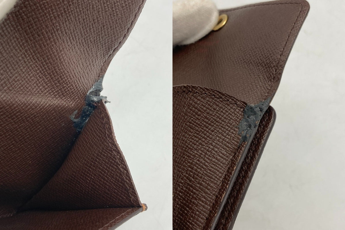 LOUIS VUITTON ルイヴィトン ダミエ エベヌ ラドロー コインケース ブラウン N62925 中古 D4