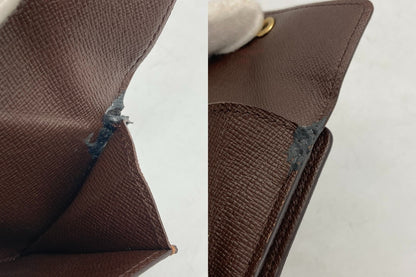 LOUIS VUITTON ルイヴィトン ダミエ エベヌ ラドロー コインケース ブラウン N62925 中古 D4