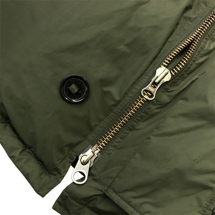 FRED PERRY フレッドペリー ダウンジャケット メンズ ミリタリー コート N-3B フード ファー Mサイズ カーキグリーン J4237 中古 T1