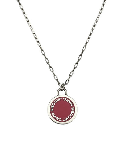 MARC JACOBS マークジェイコブス ロゴ ディスク エナメル ネックレス ピンク 中古 D4