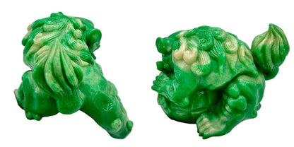 シーサー 翡翠 置物 沖縄 インテリア 石 かっこいい 中古 W４