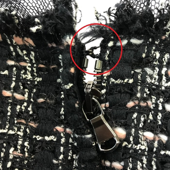 DOLCE＆GABBANA ワンピース レディース コットン ツイード ノースリーブ 膝丈 カットオフ 切りっぱなし ブラック 42サイズ F68C7T 中古 T1