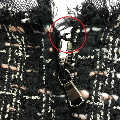 DOLCE＆GABBANA ワンピース レディース コットン ツイード ノースリーブ 膝丈 カットオフ 切りっぱなし ブラック 42サイズ F68C7T 中古 T1