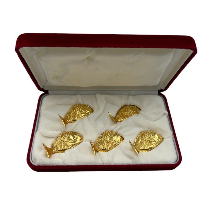 鯛 箸置き GP24K 縁起物 文鎮 ペン置き 置物 和食器 和小物 魚 中古 W４